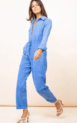 Women Dancing Leopard Blaze Boilersuit In Blue