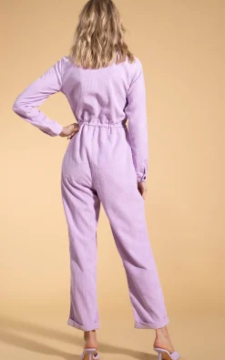 Women Dancing Leopard Blaze Boilersuit In Lilac