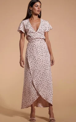 Women Dancing Leopard Cayenne Dress In Abstract Black On Beige