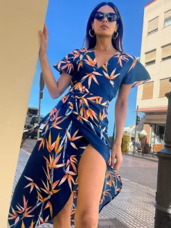 Women Dancing Leopard Cayenne Dress In Bamboo