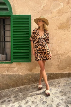Women Dancing Leopard Coco Loco Dress In Painted Leopard