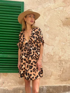Women Dancing Leopard Coco Loco Dress In Painted Leopard