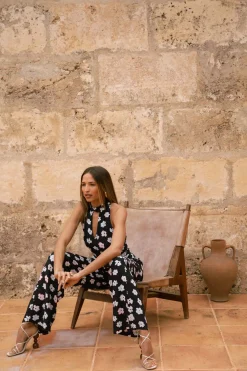 Women Dancing Leopard Cypress Jumpsuit In Mono Daisy