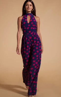 Women Dancing Leopard Cypress Jumpsuit In Pink Daisy