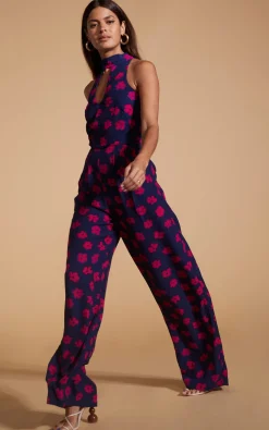 Women Dancing Leopard Cypress Jumpsuit In Pink Daisy