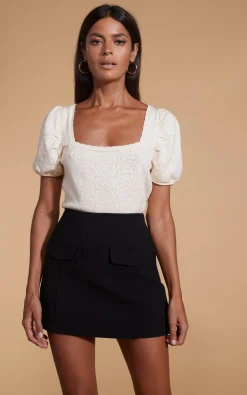 Women Dancing Leopard Daphne Pointelle Top In Cream
