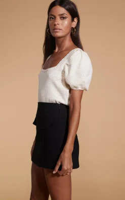 Women Dancing Leopard Daphne Pointelle Top In Cream