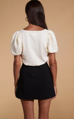 Women Dancing Leopard Daphne Pointelle Top In Cream