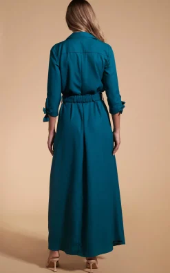 Women Dancing Leopard Dove Dress In Pine Green