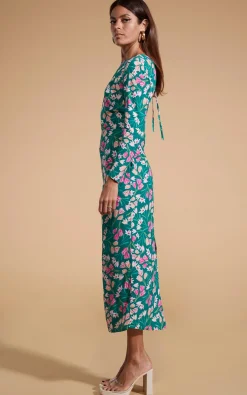 Women Dancing Leopard Estella Midaxi Dress In Green Tulip