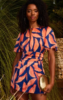 Women Dancing Leopard Fleur Playsuit In Abstract Leaf