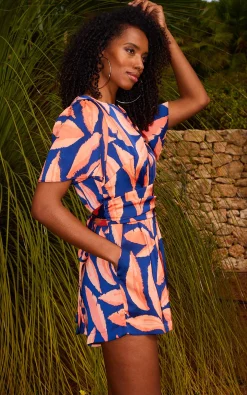 Women Dancing Leopard Fleur Playsuit In Abstract Leaf