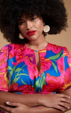 Women Dancing Leopard Fleur Playsuit In Poppy Bloom - Extended Sizing