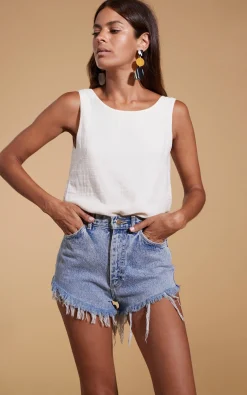 Women Dancing Leopard Halo Guava Twist Top In Cream