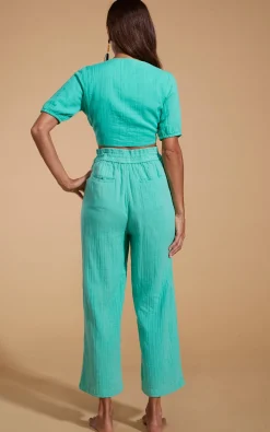Women Dancing Leopard Halo Indra Tie Top In Mint Green