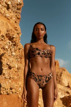 Women Dancing Leopard Halo Lalita Bandeau Bikini Top In Leopard