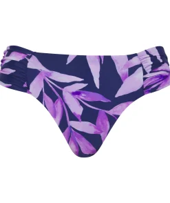 Women Dancing Leopard Halo Miyanna Ruched Brief In Watercolour Purple Leaf