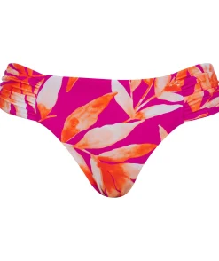 Women Dancing Leopard Halo Miyanna Ruched Brief In Watercolour Orange Leaf