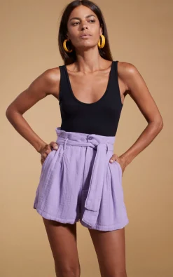 Women Dancing Leopard Halo Nessie High-Waist Shorts In Lilac