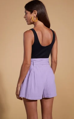 Women Dancing Leopard Halo Nessie High-Waist Shorts In Lilac