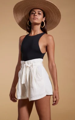 Women Dancing Leopard Halo Nessie High-Waist Shorts In Cream
