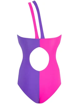 Women Dancing Leopard Halo Portinax Swimsuit In Pink & Purple Indigo Mix