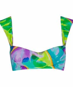 Women Dancing Leopard Halo Salinas Bikini Top In Vintage Tropic Pastel