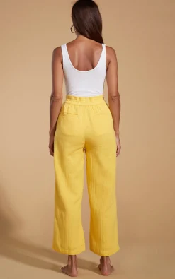 Women Dancing Leopard Halo Tahiti Trousers In Primrose Yellow