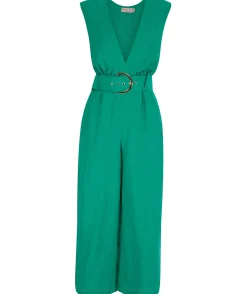 Women Dancing Leopard Indy Jumpsuit In Vivid Green - Reversible