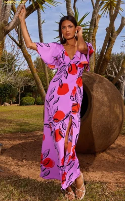 Women Dancing Leopard Ivorie Midaxi Dress In Sunset Dot