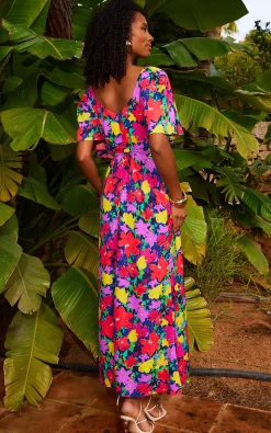 Women Dancing Leopard Ivorie Midaxi Dress In Vintage Floral