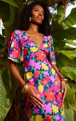 Women Dancing Leopard Ivorie Midaxi Dress In Vintage Floral