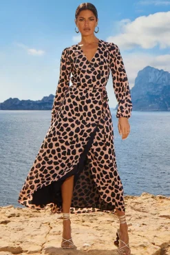 Women Dancing Leopard Jagger Maxi Dress In Beige Cloud