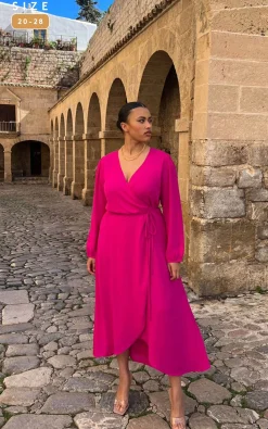 Women Dancing Leopard Jagger Maxi Dress In Magenta - Extended Sizing