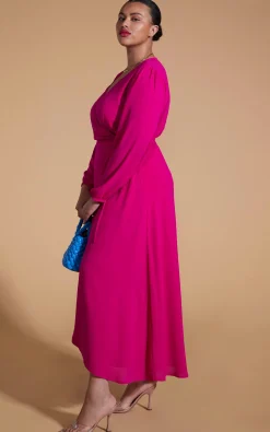 Women Dancing Leopard Jagger Maxi Dress In Magenta - Extended Sizing