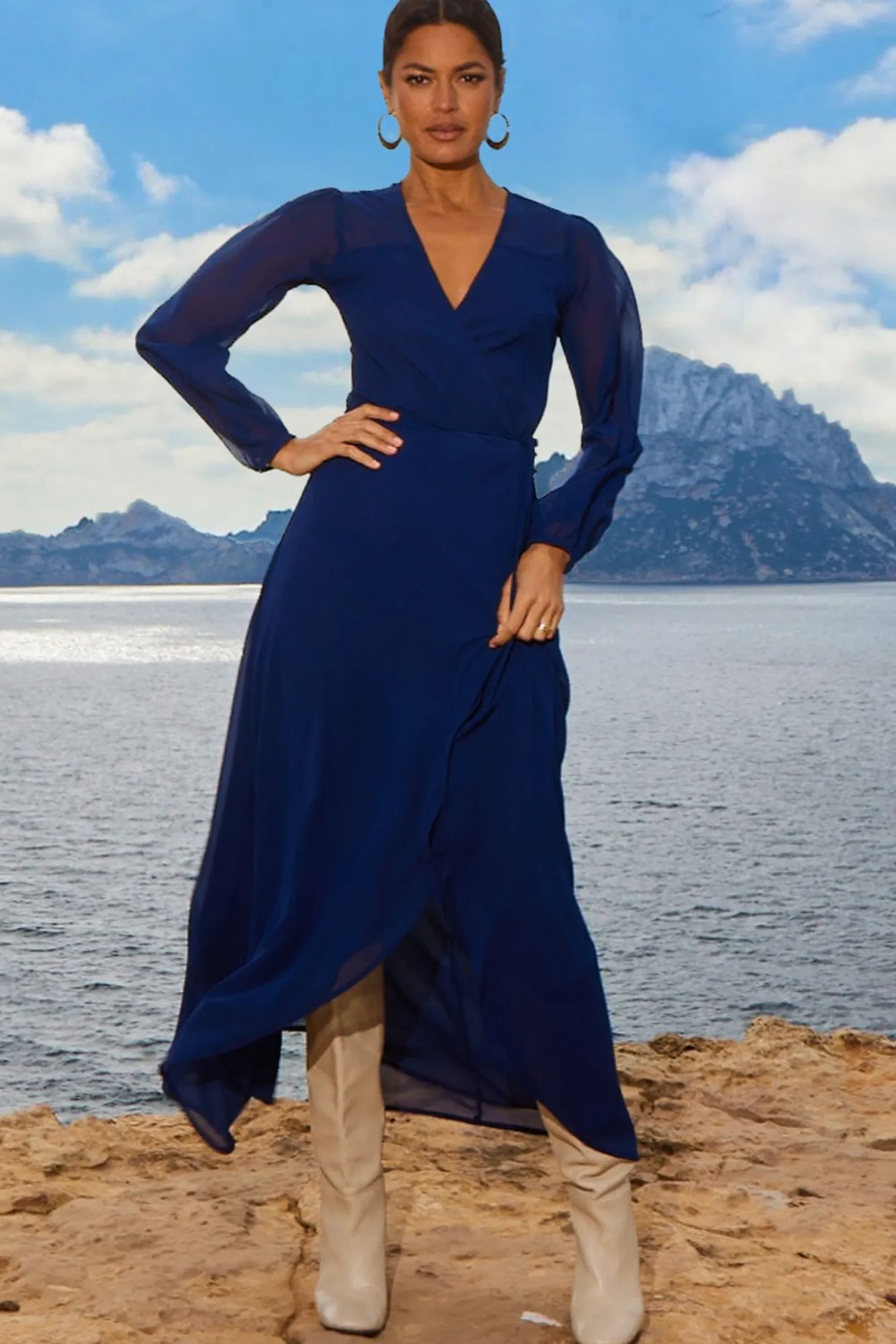 Women Dancing Leopard Jagger Maxi Dress In Navy
