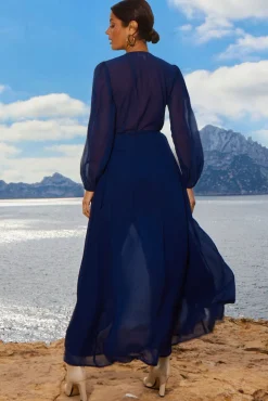 Women Dancing Leopard Jagger Maxi Dress In Navy