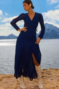 Women Dancing Leopard Jagger Maxi Dress In Navy