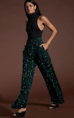 Women Dancing Leopard Jesse Trousers In Green Alligator