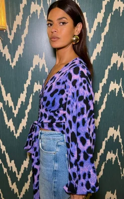 Women Dancing Leopard Joanie Tie Top In Lilac Leopard