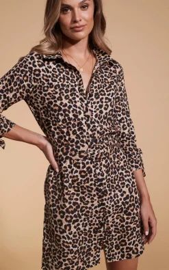 Women Dancing Leopard Jonah Mini Shirt Dress In Rich Leopard