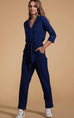 Women Dancing Leopard Juno Jumpsuit In Denim Blue