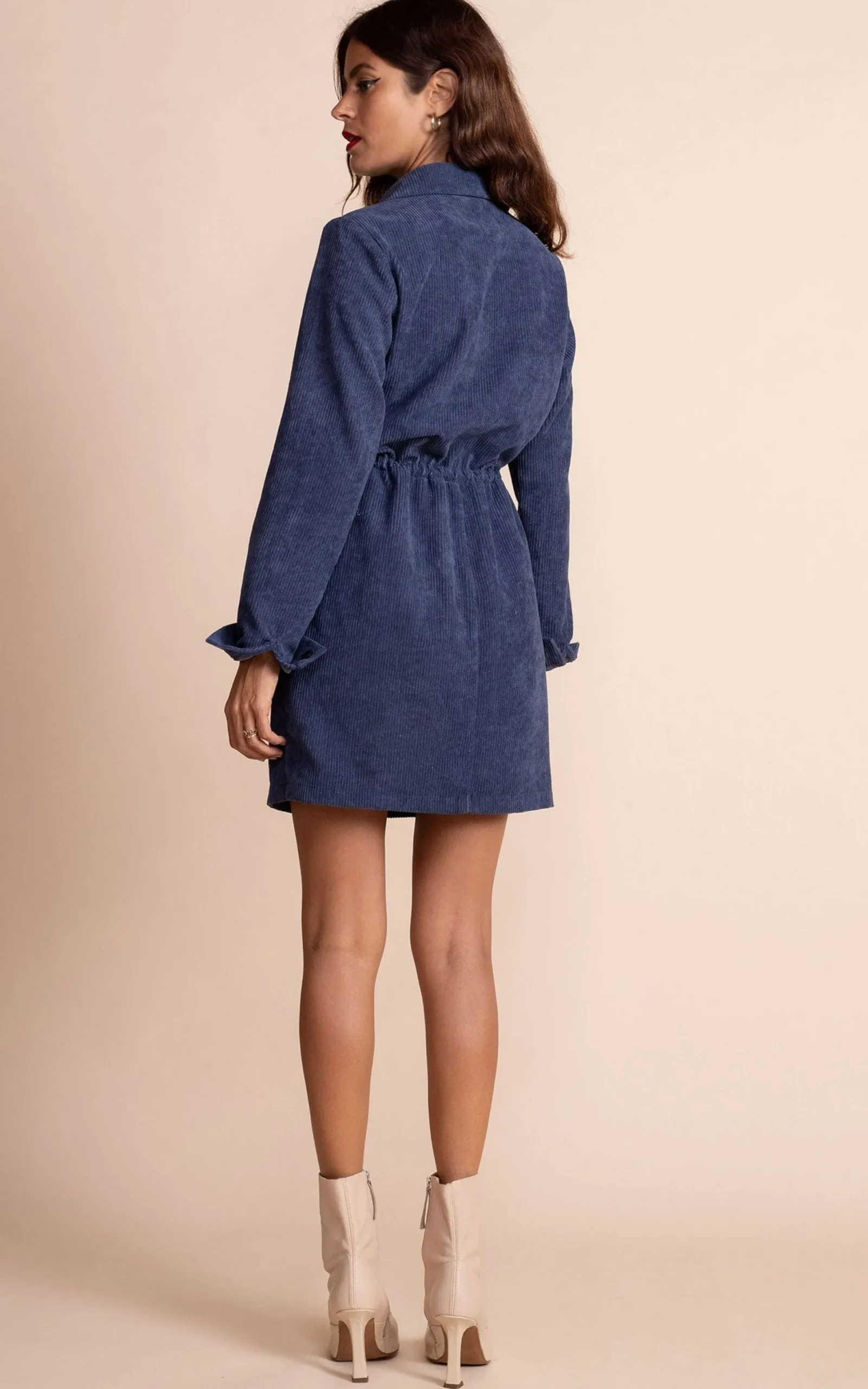 Women Dancing Leopard Kali Corduroy Dress In Army Blue