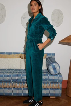 Women Dancing Leopard Katsumi Jumpsuit In Pine Green