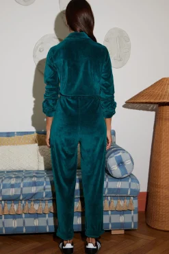 Women Dancing Leopard Katsumi Jumpsuit In Pine Green
