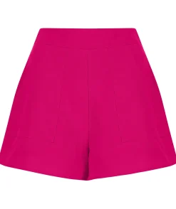 Women Dancing Leopard Lola Linen Shorts In Raspberry