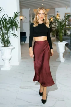 Women Dancing Leopard Lotus Skirt In Chocolate