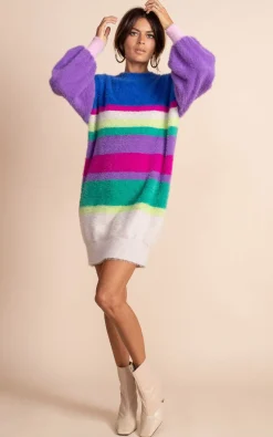 Women Dancing Leopard Maggie Jumper Dress In Stripe