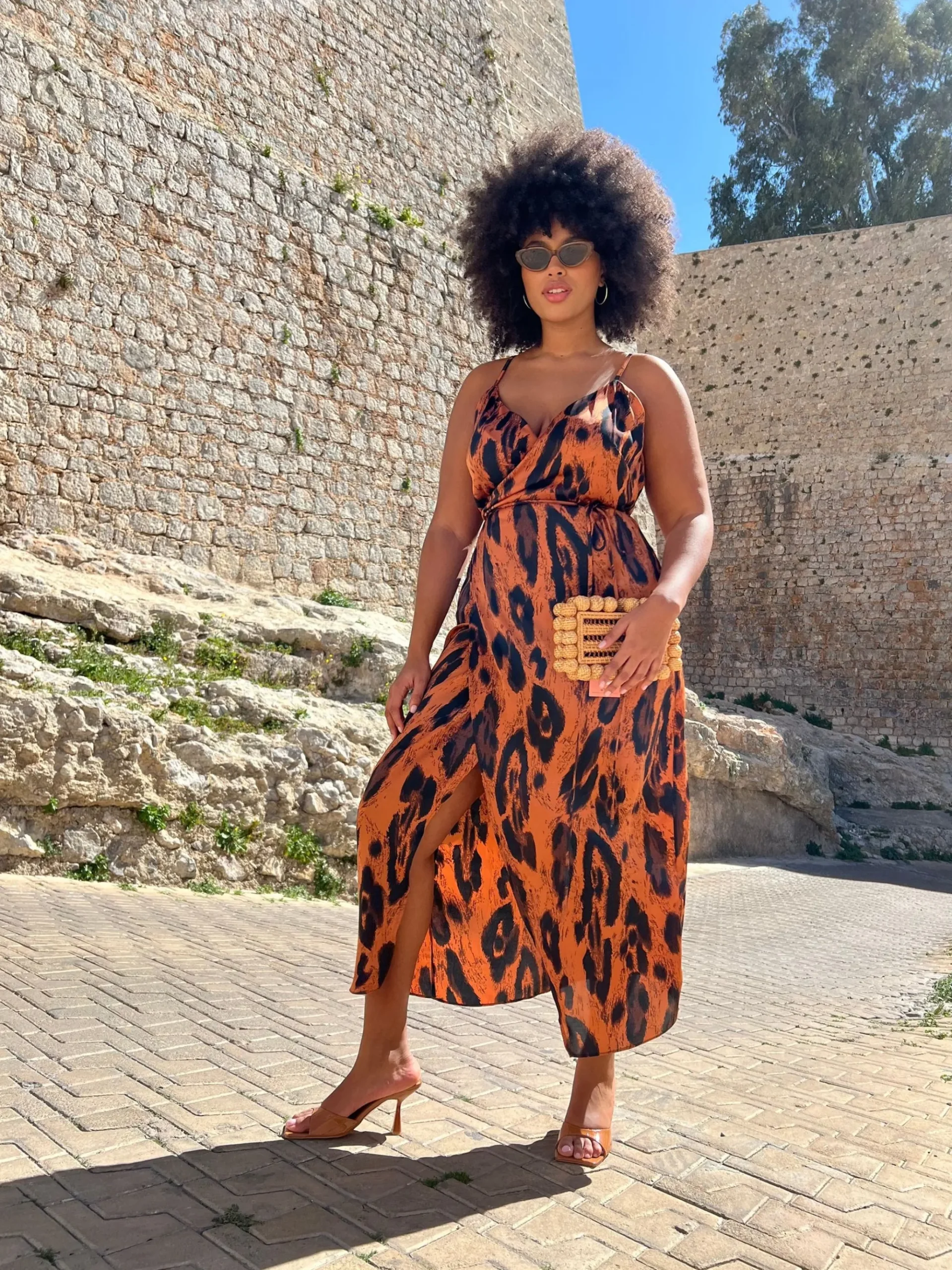 Women Dancing Leopard Mariah Wrap Dress In Chocolate Leopard - Extended Sizing
