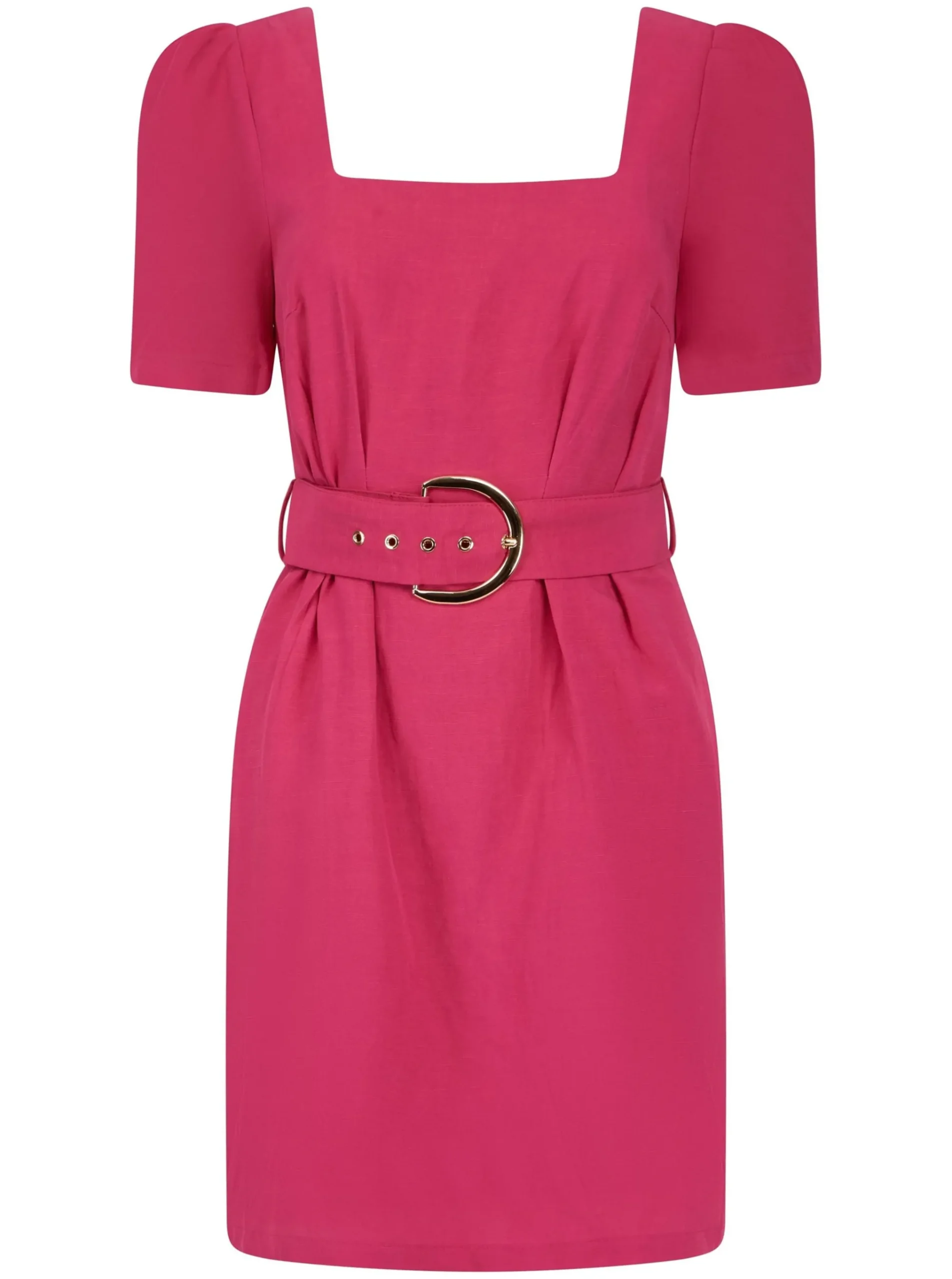 Women Dancing Leopard Mika Linen Mini Dress In Raspberry